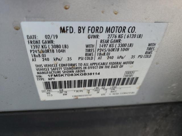 Photo 12 VIN: 1FM5K7D83KGB38114 - FORD EXPLORER X 