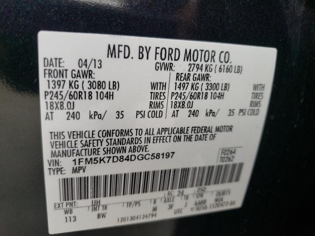 Photo 9 VIN: 1FM5K7D84DGC58197 - FORD EXPLORER X 