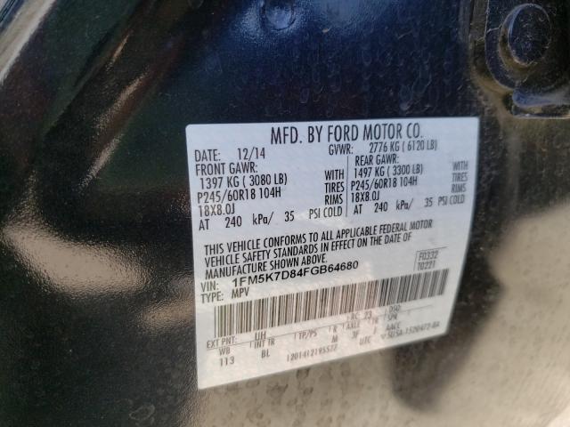 Photo 9 VIN: 1FM5K7D84FGB64680 - FORD EXPLORER X 