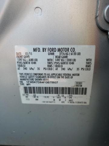 Photo 12 VIN: 1FM5K7D84FGB75937 - FORD EXPLORER X 