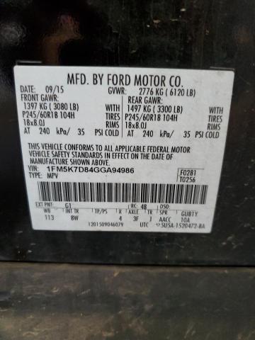 Photo 11 VIN: 1FM5K7D84GGA94986 - FORD EXPLORER 