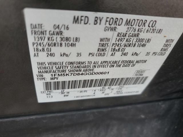 Photo 12 VIN: 1FM5K7D84GGD00601 - FORD EXPLORER X 