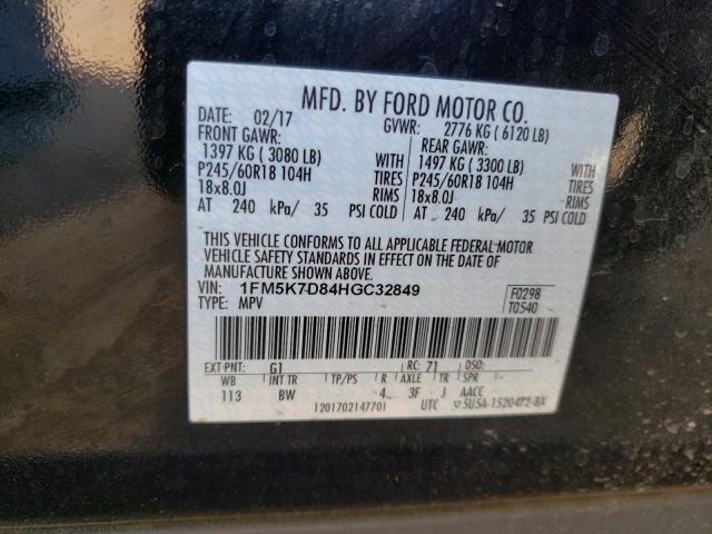 Photo 9 VIN: 1FM5K7D84HGC32849 - FORD EXPLORER X 