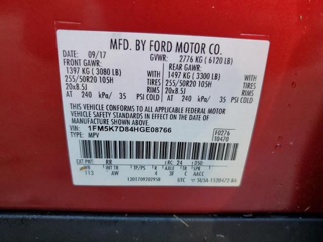 Photo 13 VIN: 1FM5K7D84HGE08766 - FORD EXPLORER X 