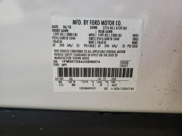 Photo 12 VIN: 1FM5K7D84JGB96974 - FORD EXPLORER X 