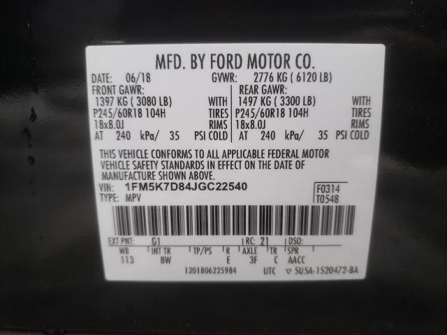 Photo 12 VIN: 1FM5K7D84JGC22540 - FORD EXPLORER X 