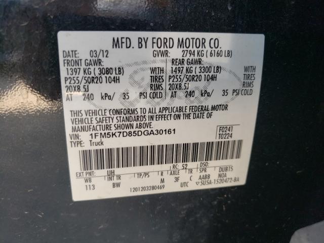 Photo 9 VIN: 1FM5K7D85DGA30161 - FORD EXPLORER X 