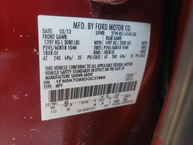 Photo 9 VIN: 1FM5K7D85DGC37889 - FORD EXPLORER X 