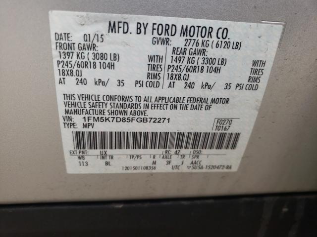 Photo 9 VIN: 1FM5K7D85FGB72271 - FORD EXPLORER X 