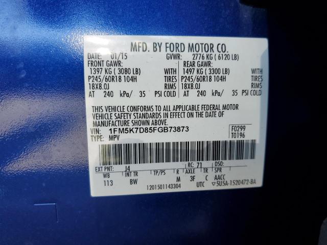 Photo 12 VIN: 1FM5K7D85FGB73873 - FORD EXPLORER X 