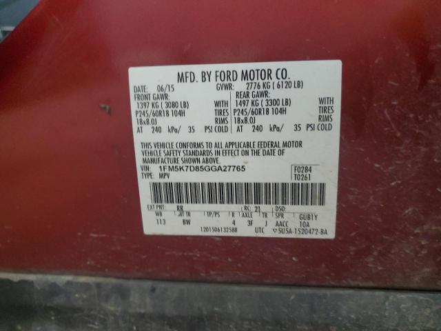 Photo 11 VIN: 1FM5K7D85GGA27765 - FORD EXPLORER X 