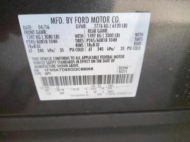 Photo 11 VIN: 1FM5K7D85GGC88068 - FORD EXPLORER X 