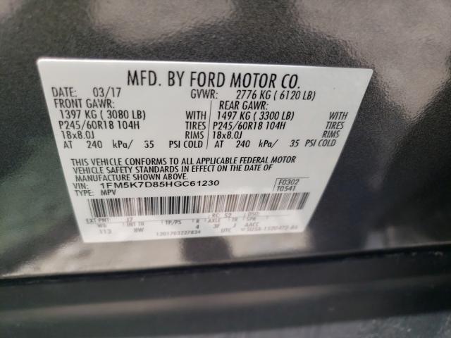 Photo 9 VIN: 1FM5K7D85HGC61230 - FORD EXPLORER X 