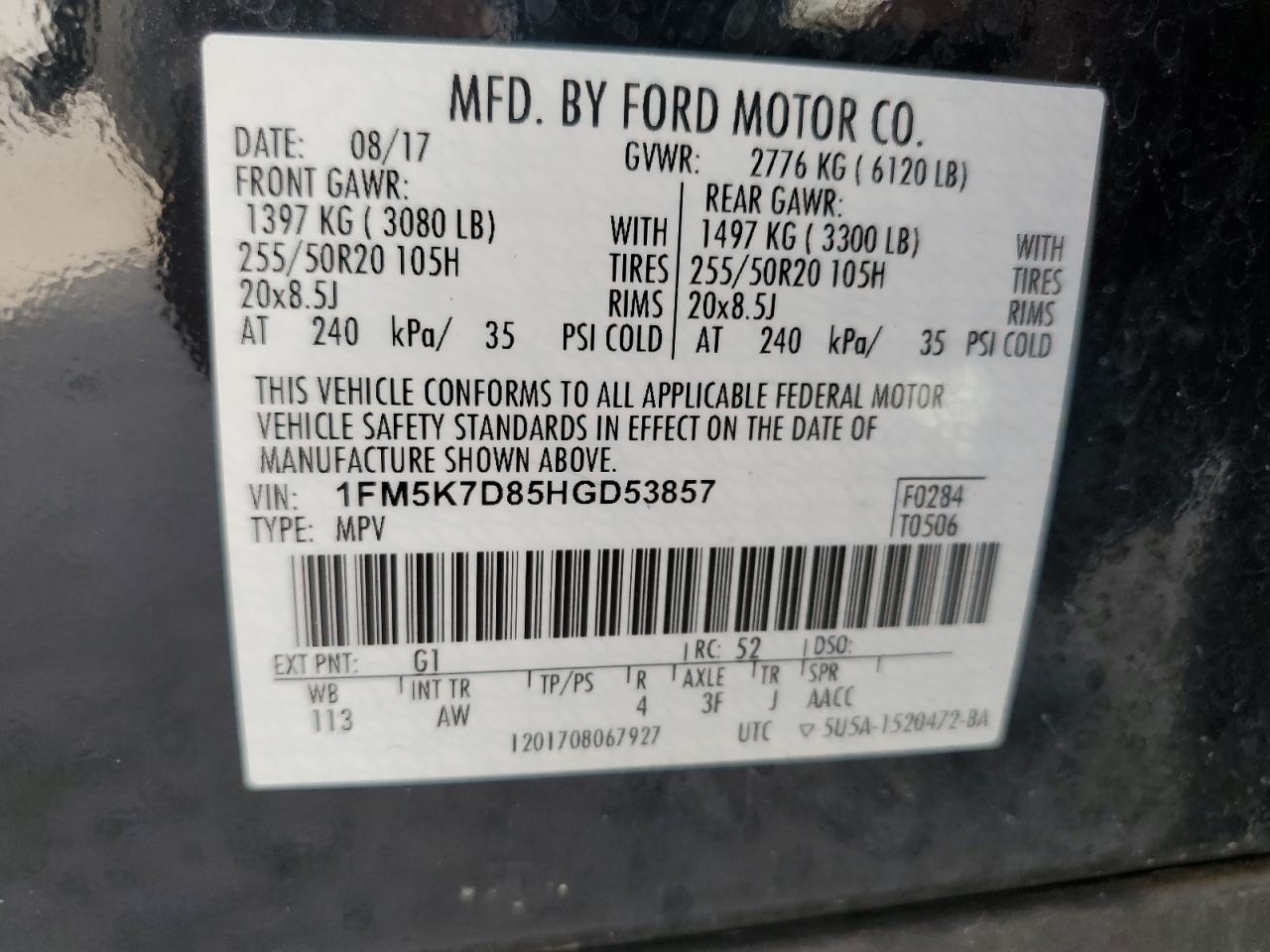 Photo 12 VIN: 1FM5K7D85HGD53857 - FORD EXPLORER 