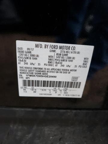 Photo 11 VIN: 1FM5K7D85HGE20490 - FORD EXPLORER 