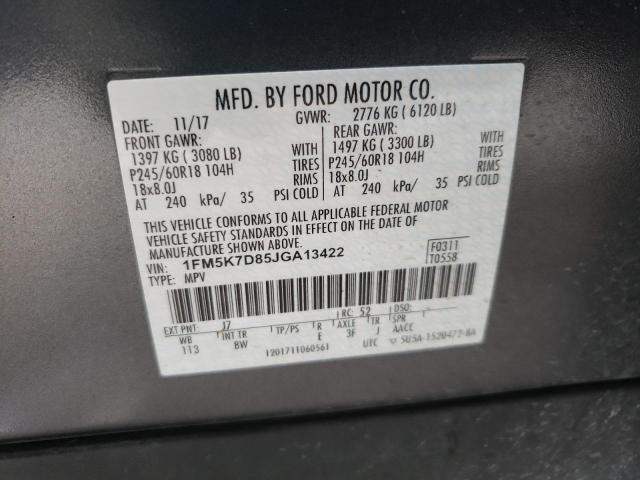 Photo 12 VIN: 1FM5K7D85JGA13422 - FORD EXPLORER X 