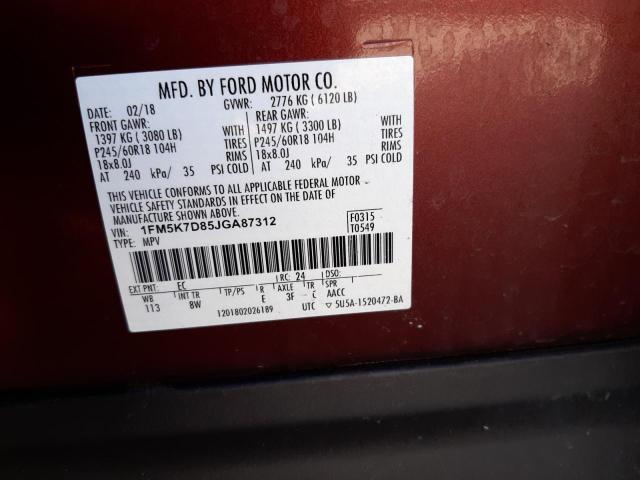 Photo 11 VIN: 1FM5K7D85JGA87312 - FORD EXPLORER X 