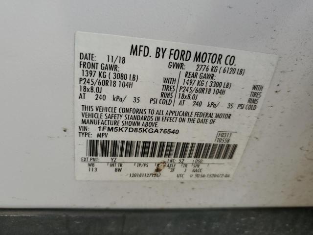 Photo 12 VIN: 1FM5K7D85KGA76540 - FORD EXPLORER 