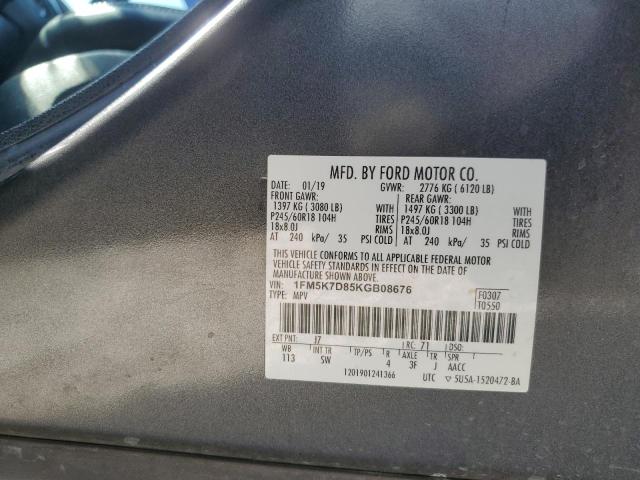 Photo 11 VIN: 1FM5K7D85KGB08676 - FORD EXPLORER X 