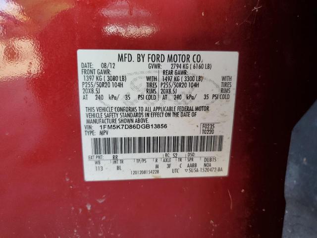 Photo 12 VIN: 1FM5K7D86DGB13856 - FORD EXPLORER X 