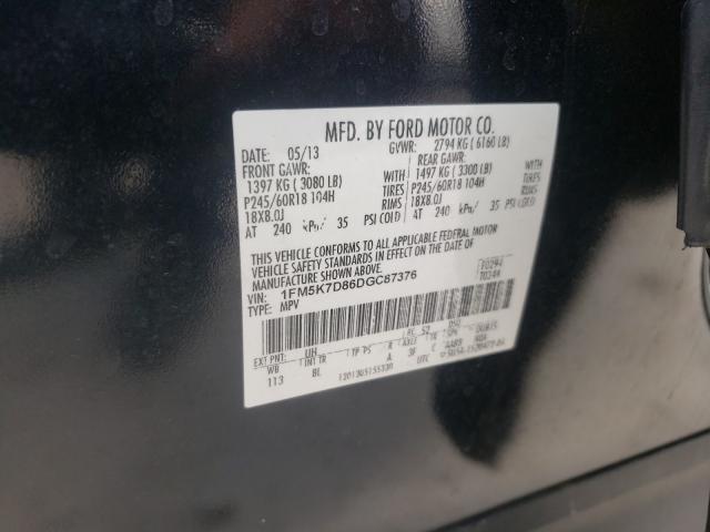 Photo 9 VIN: 1FM5K7D86DGC87376 - FORD EXPLORER X 