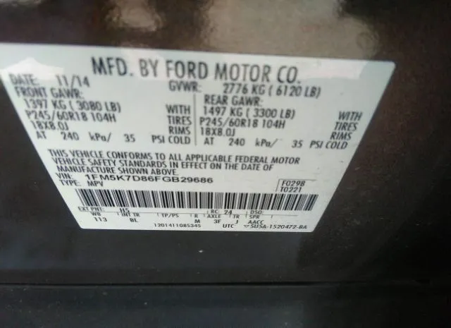 Photo 8 VIN: 1FM5K7D86FGB29686 - FORD EXPLORER 