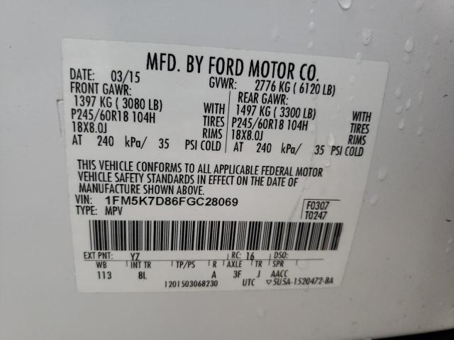 Photo 13 VIN: 1FM5K7D86FGC28069 - FORD EXPLORER X 