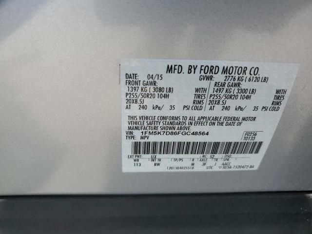 Photo 12 VIN: 1FM5K7D86FGC48564 - FORD EXPLORER 