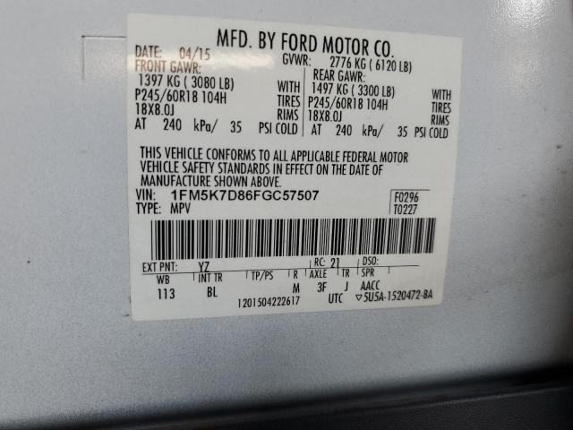 Photo 11 VIN: 1FM5K7D86FGC57507 - FORD EXPLORER X 