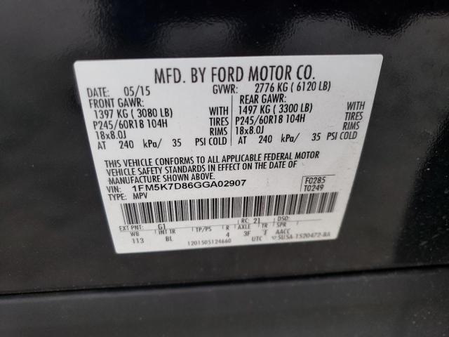 Photo 12 VIN: 1FM5K7D86GGA02907 - FORD EXPLORER 