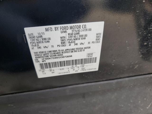 Photo 11 VIN: 1FM5K7D86GGB72698 - FORD EXPLORER X 