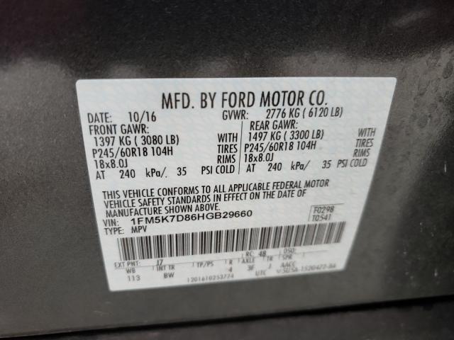 Photo 9 VIN: 1FM5K7D86HGB29660 - FORD EXPLORER X 