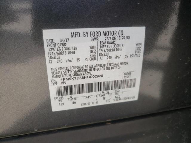 Photo 12 VIN: 1FM5K7D86HGD02920 - FORD EXPLORER 