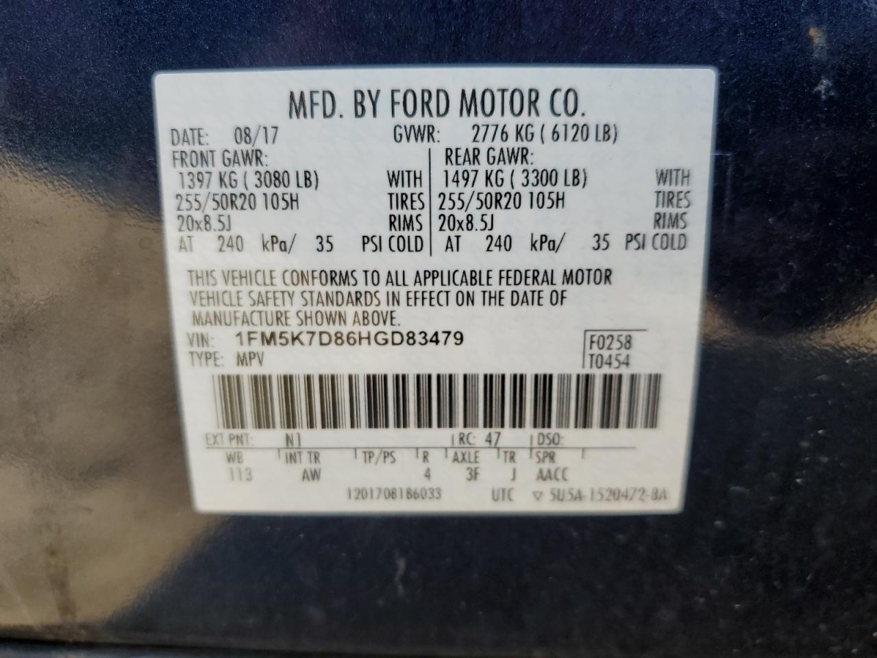 Photo 13 VIN: 1FM5K7D86HGD83479 - FORD EXPLORER 