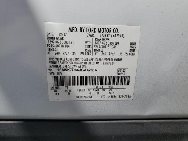 Photo 12 VIN: 1FM5K7D86JGA42816 - FORD EXPLORER X 