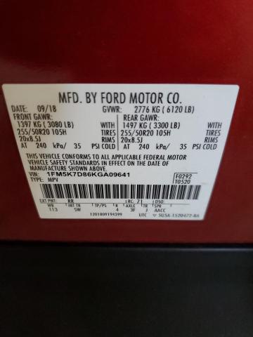 Photo 12 VIN: 1FM5K7D86KGA09641 - FORD EXPLORER X 