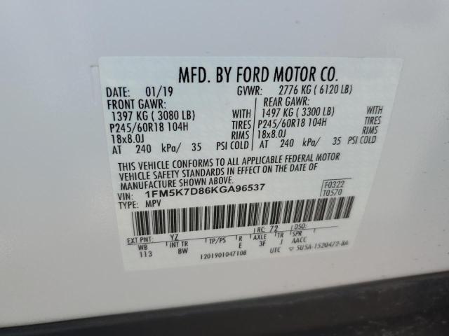 Photo 11 VIN: 1FM5K7D86KGA96537 - FORD EXPLORER 