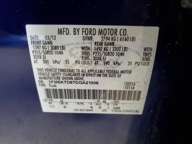 Photo 12 VIN: 1FM5K7D87DGA21008 - FORD EXPLORER X 