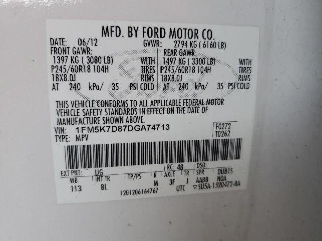 Photo 12 VIN: 1FM5K7D87DGA74713 - FORD EXPLORER X 