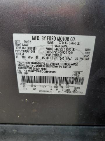 Photo 12 VIN: 1FM5K7D87DGB46008 - FORD EXPLORER 