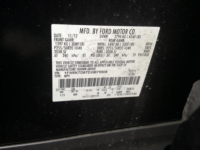 Photo 9 VIN: 1FM5K7D87DGB75508 - FORD EXPLORER X 