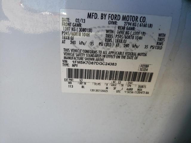 Photo 9 VIN: 1FM5K7D87DGC24383 - FORD EXPLORER X 