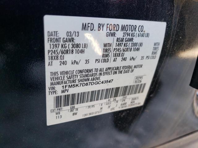 Photo 9 VIN: 1FM5K7D87DGC43547 - FORD EXPLORER X 