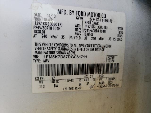 Photo 9 VIN: 1FM5K7D87DGC61711 - FORD EXPLORER X 