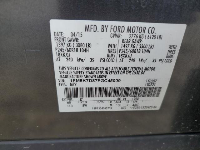 Photo 11 VIN: 1FM5K7D87FGC45009 - FORD EXPLORER X 