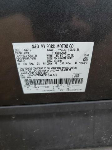 Photo 12 VIN: 1FM5K7D87FGC58777 - FORD EXPLORER 