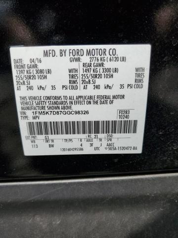 Photo 12 VIN: 1FM5K7D87GGC98326 - FORD EXPLORER X 