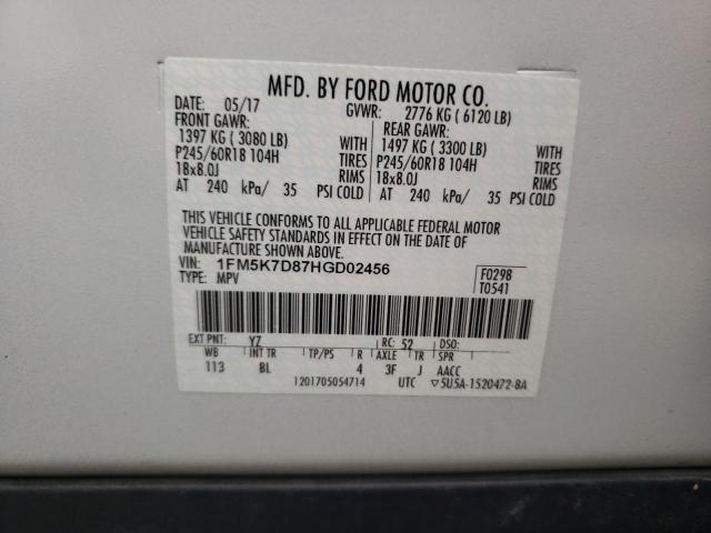 Photo 11 VIN: 1FM5K7D87HGD02456 - FORD EXPLORER 