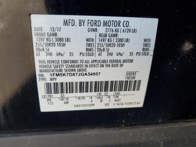 Photo 12 VIN: 1FM5K7D87JGA54957 - FORD EXPLORER X 