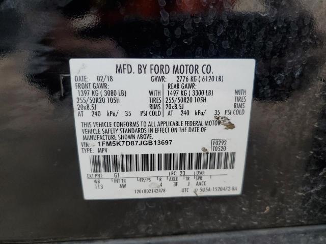 Photo 12 VIN: 1FM5K7D87JGB13697 - FORD EXPLORER X 